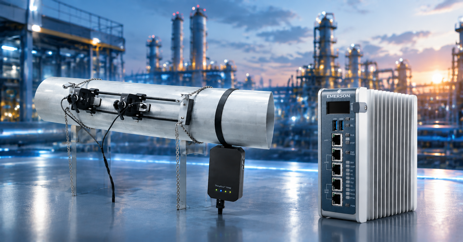 Industrial instrumentation and automation equipment at a modern processing facility